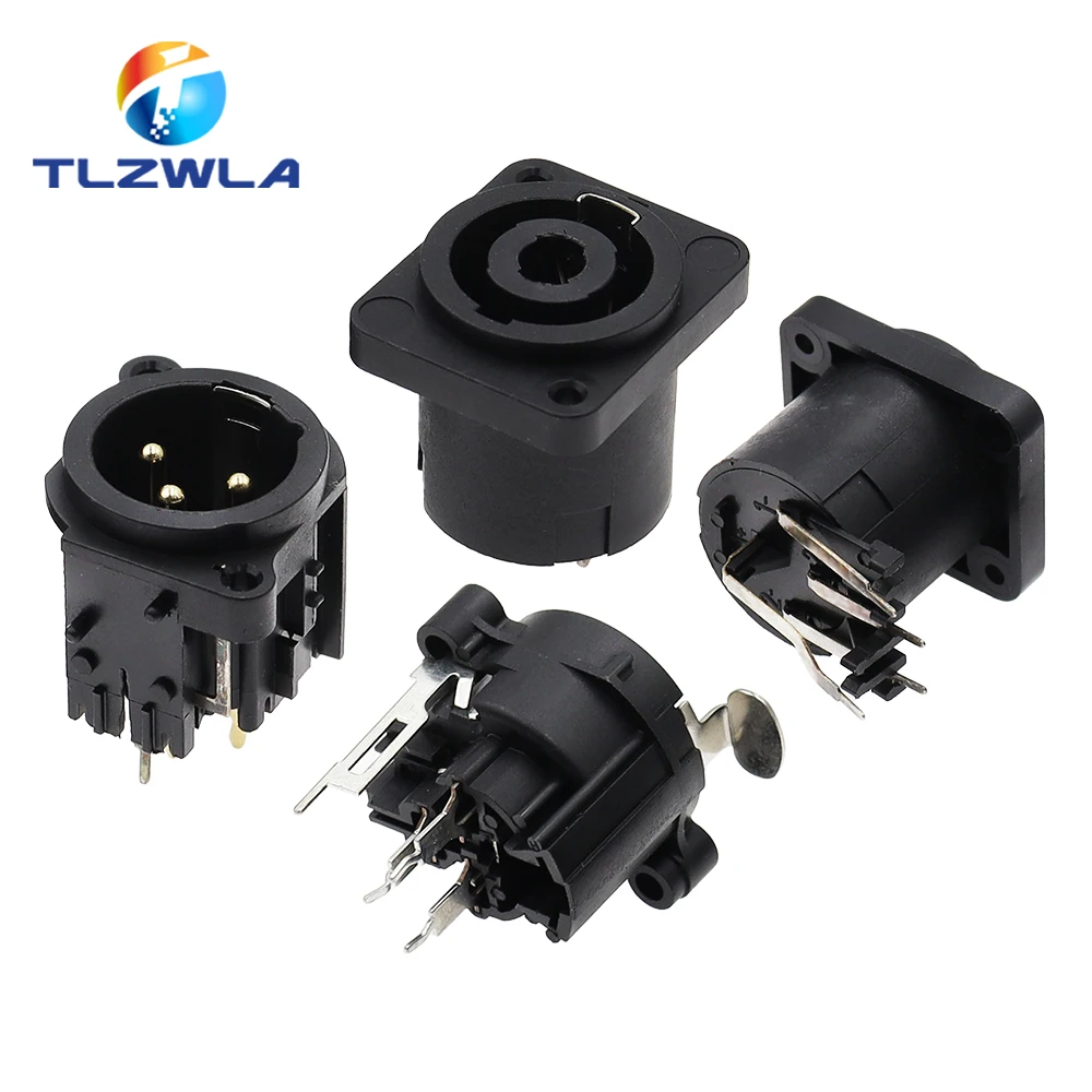1PCS 3pin XLR Female Socket Connector Panel Mount Mixer Microphone Audio Speakers Plug Adapter — view 3
