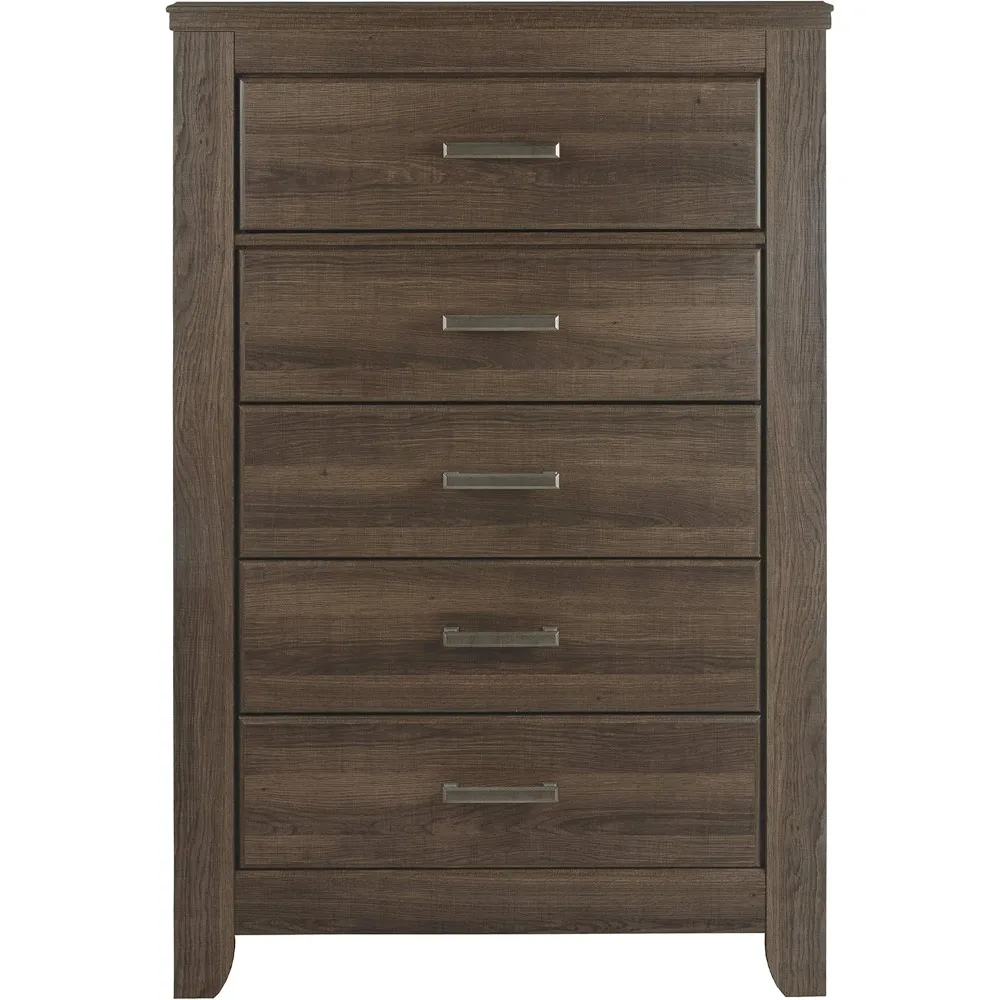 Juararo Rustic 5 Drawer Chest of Drawers, Aged Dark Brown 6