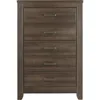 Juararo Rustic 5 Drawer Chest of Drawers, Aged Dark Brown 6