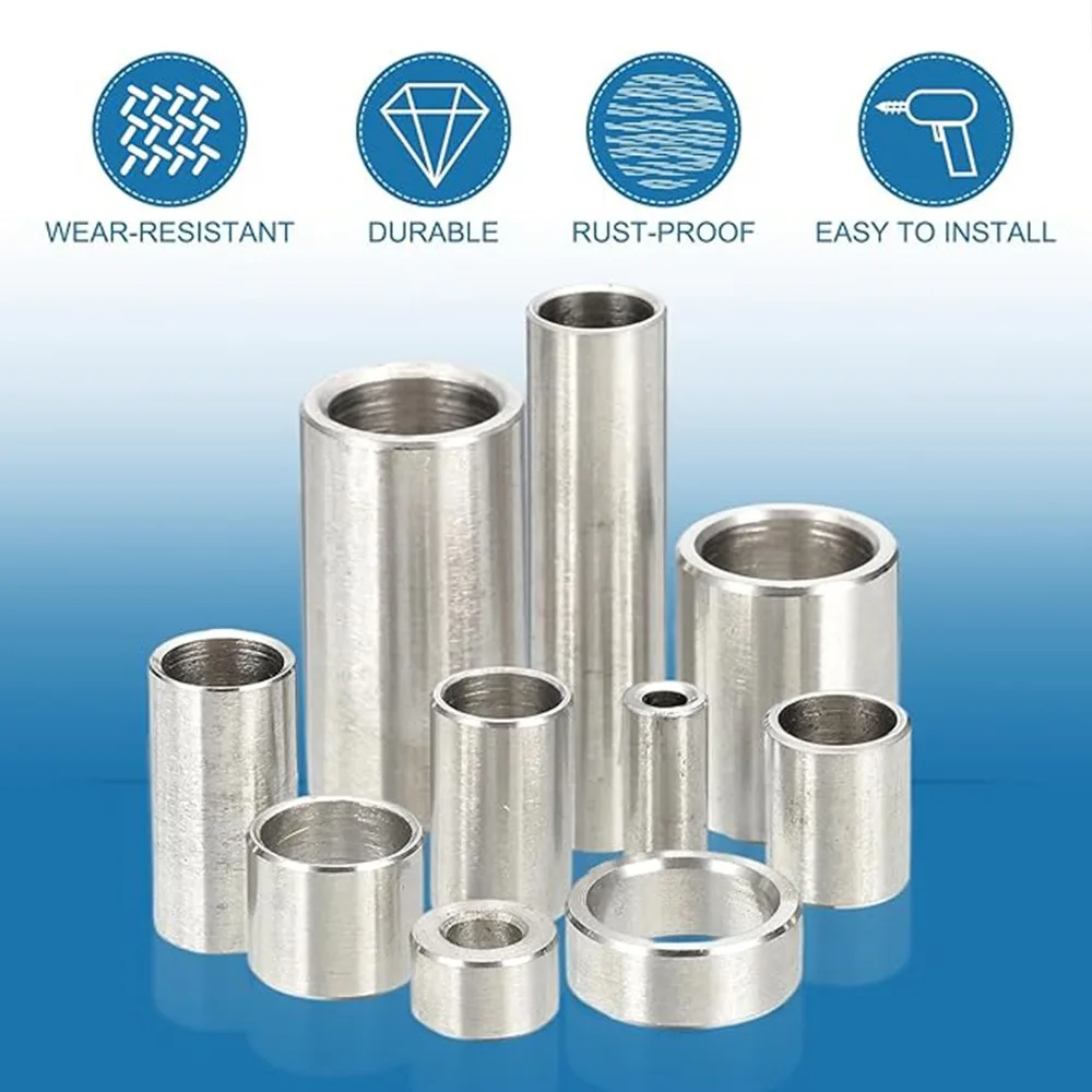 304 Stainless Steel Unthreaded Standoff Spacer M6 M7 M8 Bushing Washer Round Hollow Gasket Sleeve Length 2 3 4 5 6 7~ 35 40mm