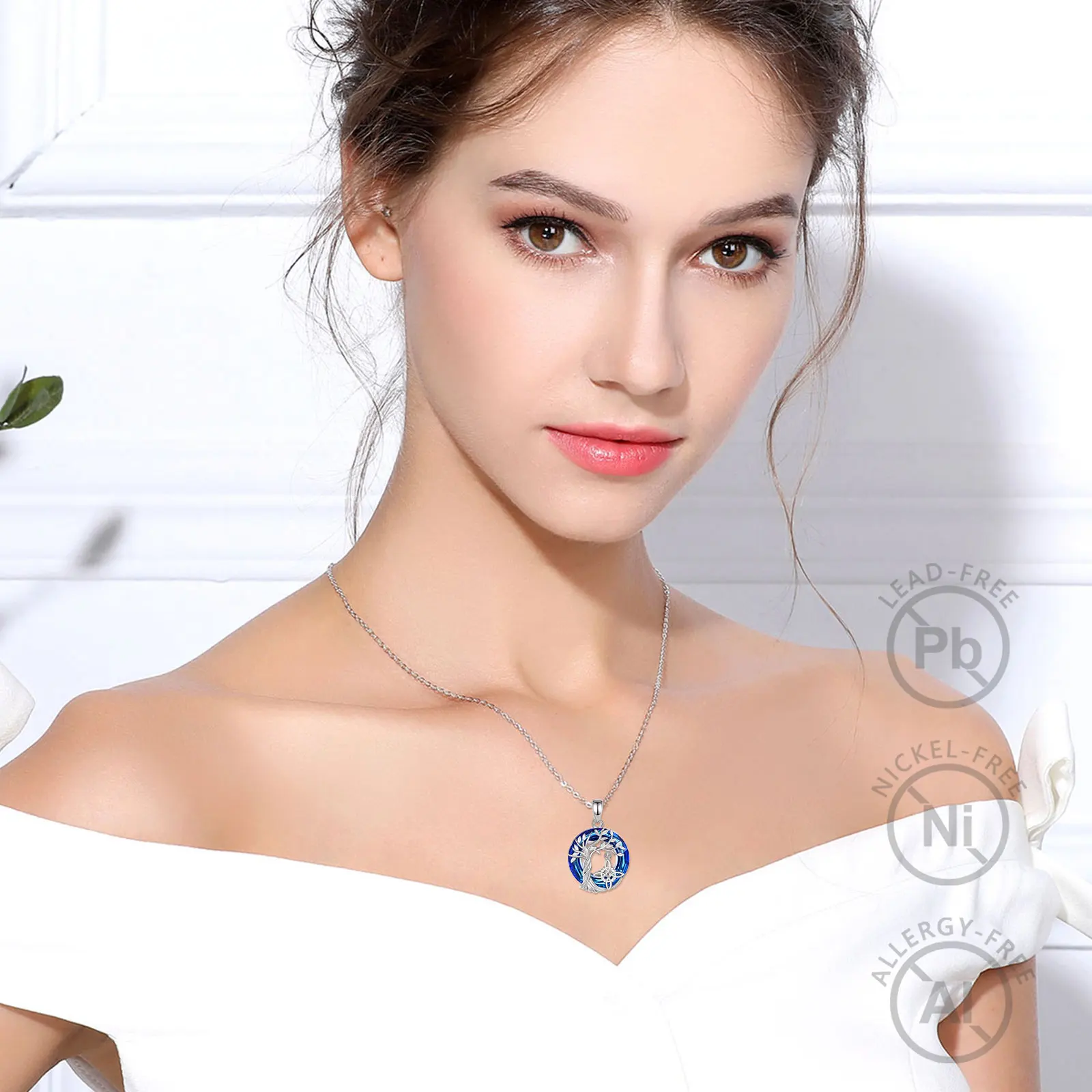 Eudora 925 Sterling Silver Witch Knot Necklaces For Men Women Austrian Crystal Tree of Life Amulets Necklaces Witchcraft Jewelry pendant necklace