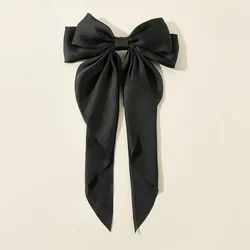 Elegant Satin Bowknot Hair Clips - Women & Girls Hair Accessory (Black)
