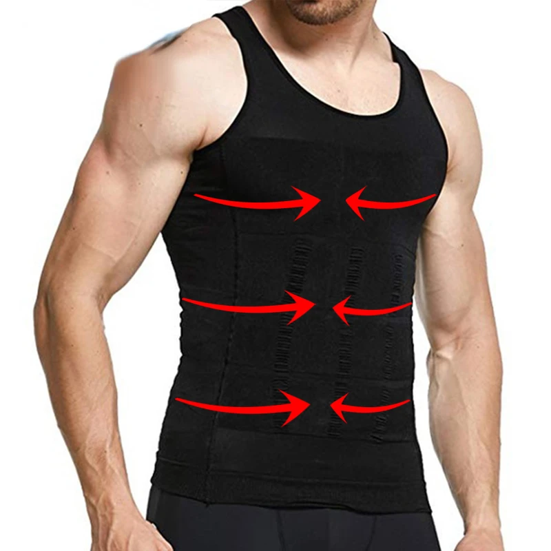 

New Men's Slimming Shaper Belly Abdomen Undershirt Workout Tank Top Posture Vest Compression Shirt Weight Loss Muscle Vest