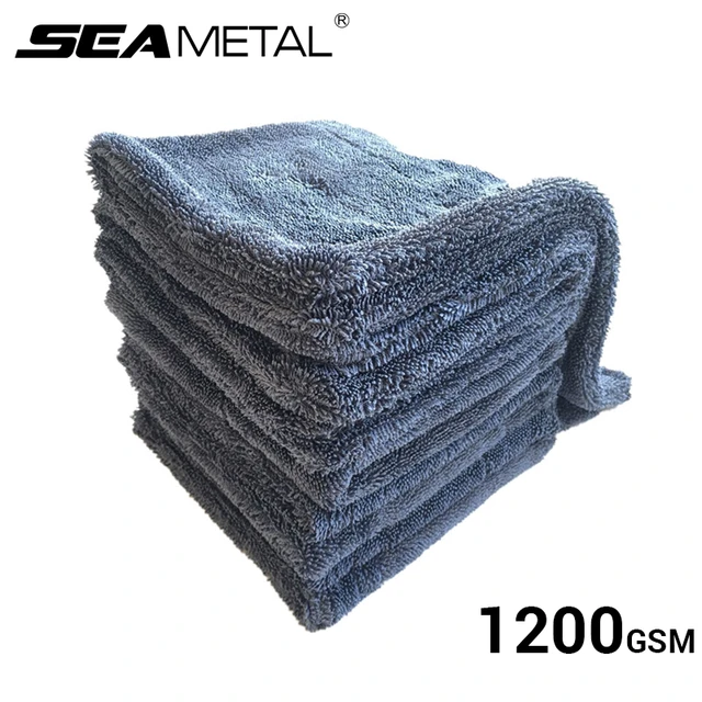 SEAMETAL Car Wash Towel 1200GSM Microfiber Double-Sided Ultra Absorbent Car  Wash Cloth Cleaning Drying Towel Washing Accessories - AliExpress