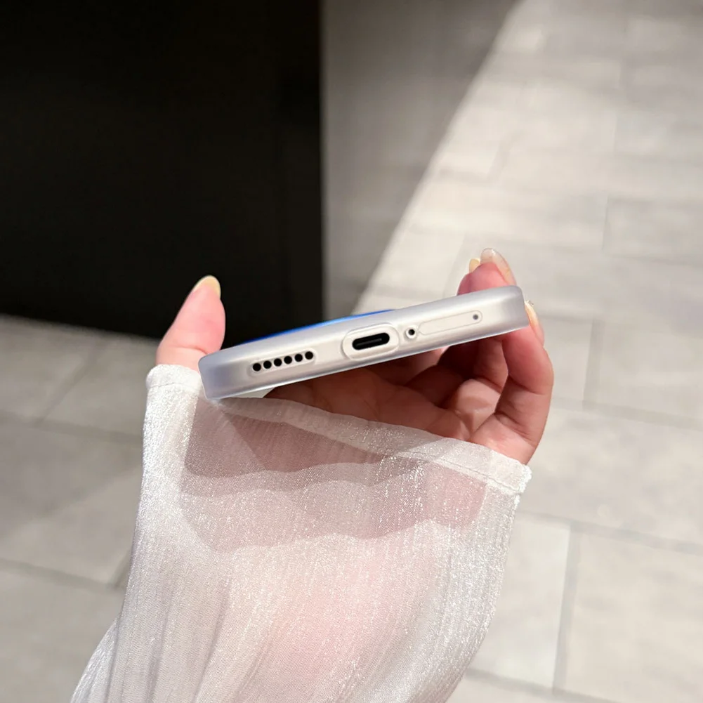Frosted Translucent Matte Case with Metal Camera Ring Protective Cover