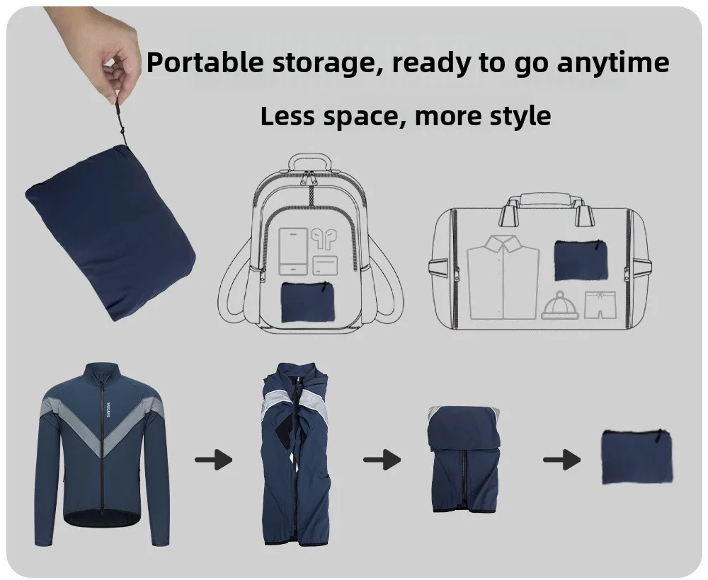 سترة ركوب الدراجات العاكسة للضوء من WOSAWE، سترة واقية من الرياح للدراجات في الشتاء والخريف، سترة ناعمة مقاومة للرياح ومضادة للماء للدراجات النارية