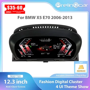 Tablero LCD de coche Linux de 12,3 pulgadas para BMW X5 E70 X6 E71 2006-2013 CCC CIC Panel de grupo de instrumentos velocímetro Virtual CockPit 1