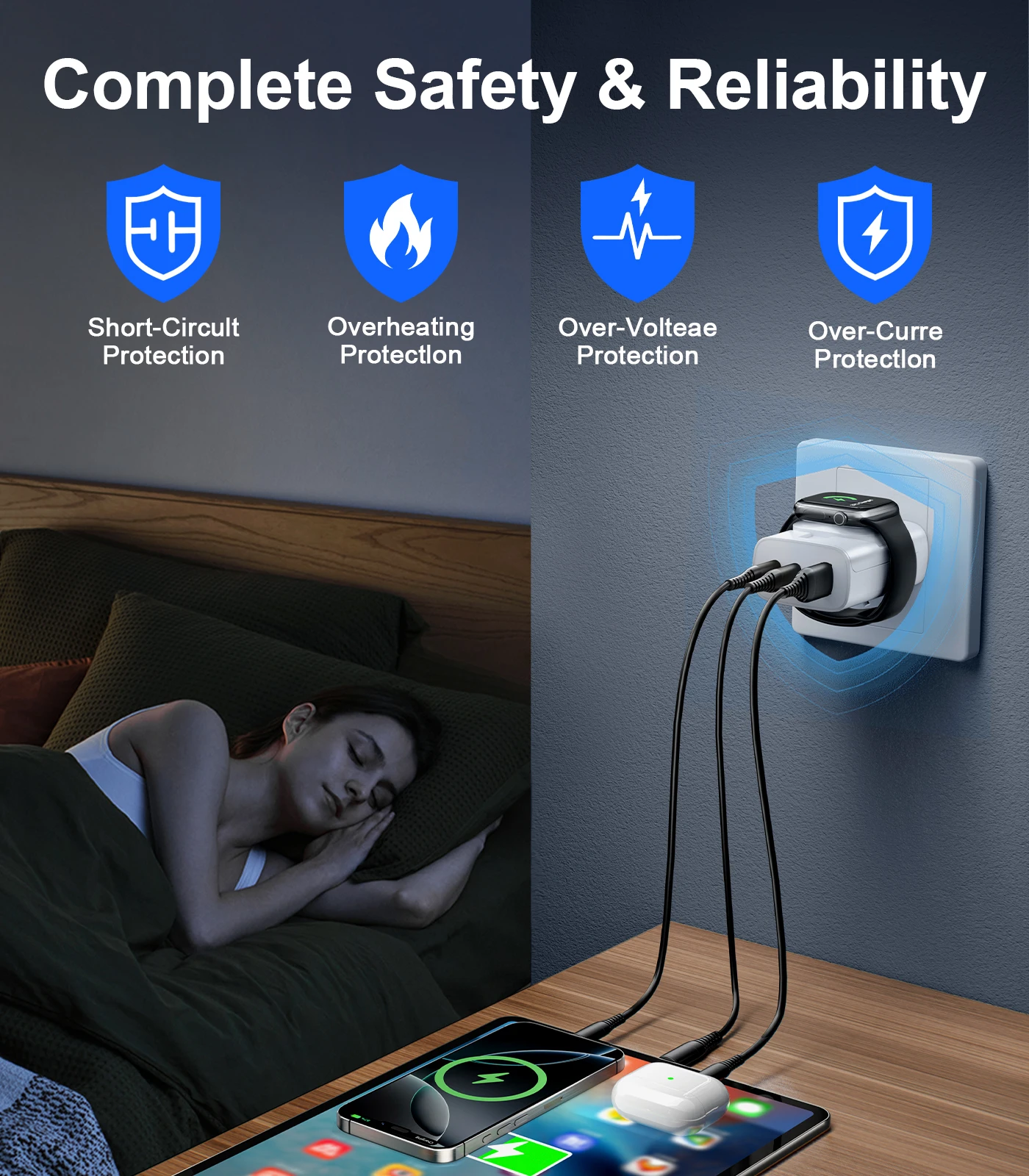 Eary 4 in 1 for Apple Watch Charger Wireless Magnetic Charger 40W Fast Charging for Phone AirPods 3 iWatch Ultra/SE iPhone 17 16