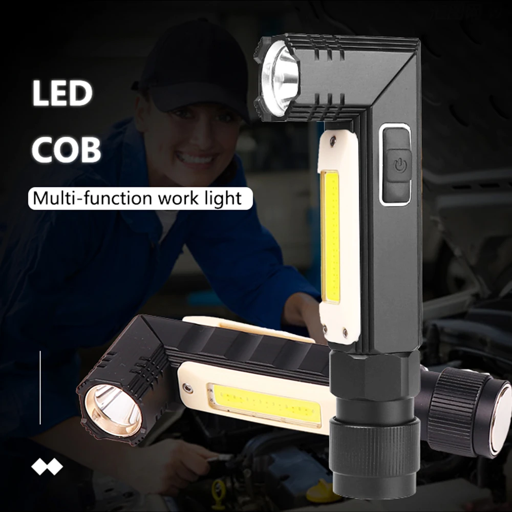 

Asafee Strong Light Led Flashlight 360 Degree Rotation Swivel Clip Magnetic Suction Flashlight Outdoor Maintenance Light