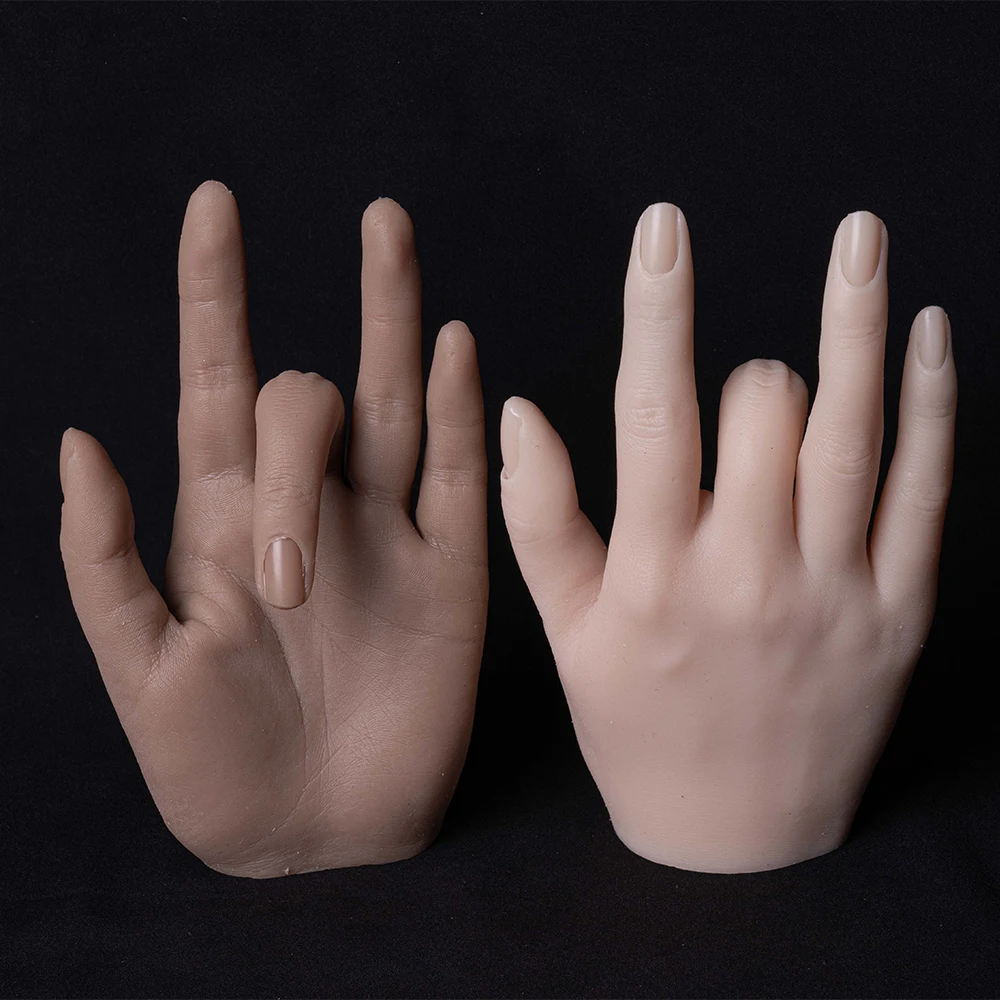 

Nail Practice Hand Liquid Silicone Realistic Manicure Acrylic Mannequin Finger Training Flexible Bendable For Diy Salon Artists