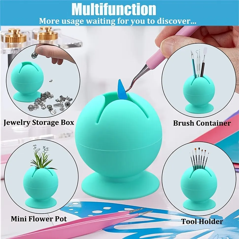 Vinyl Weeding Scrap Collector 2 Pcs Suctioned Soft Silicone Colorful Crafts Small Item Holder Storage Box Durable Home Supplies