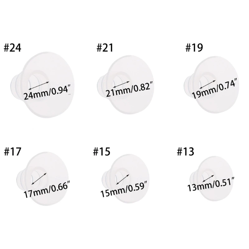 Electric Breast Flange Inserts Breast Pumps Shield Flange Insert Breast Part Accessories 13/15/17/19/21/24mm 6