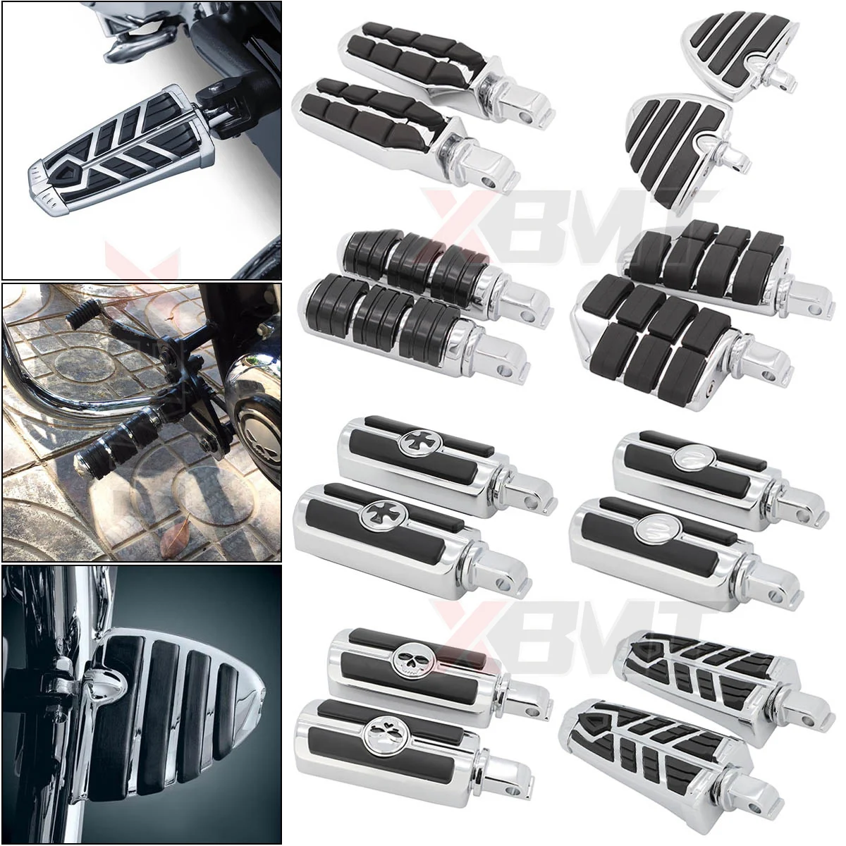 Moto Poggiapiedi Anteriori E Posteriori Pedane Per Victory Cross Country All Hammer Vegas King Pin 8-Ball Jackpot & Judge Boardwalk