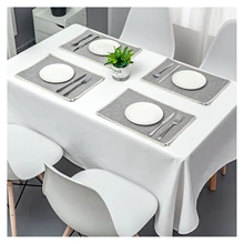 

Cotton Linen Tablecloths, Waterproof Table Covers Simple Solid Color White Dining Table Coffee Table Deco
