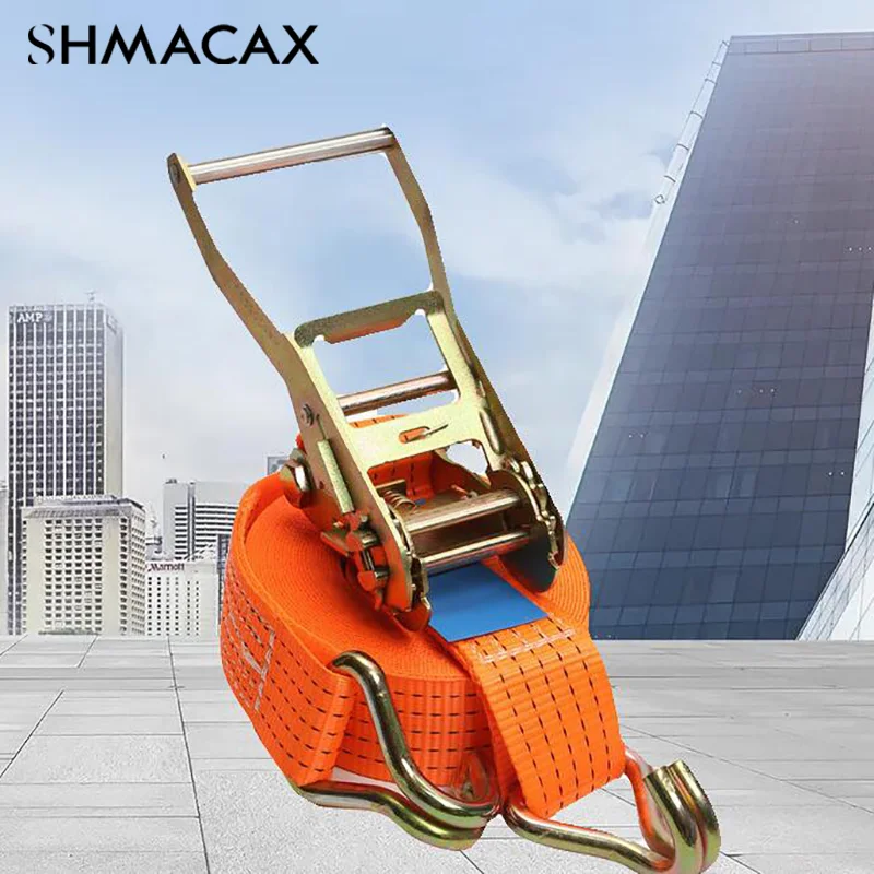 Adjustable Secure Tie-Down For Safe Luggage Transport Heavy-Duty Car And Truck Front Cargo Ratchet Strap With Metal Buckle