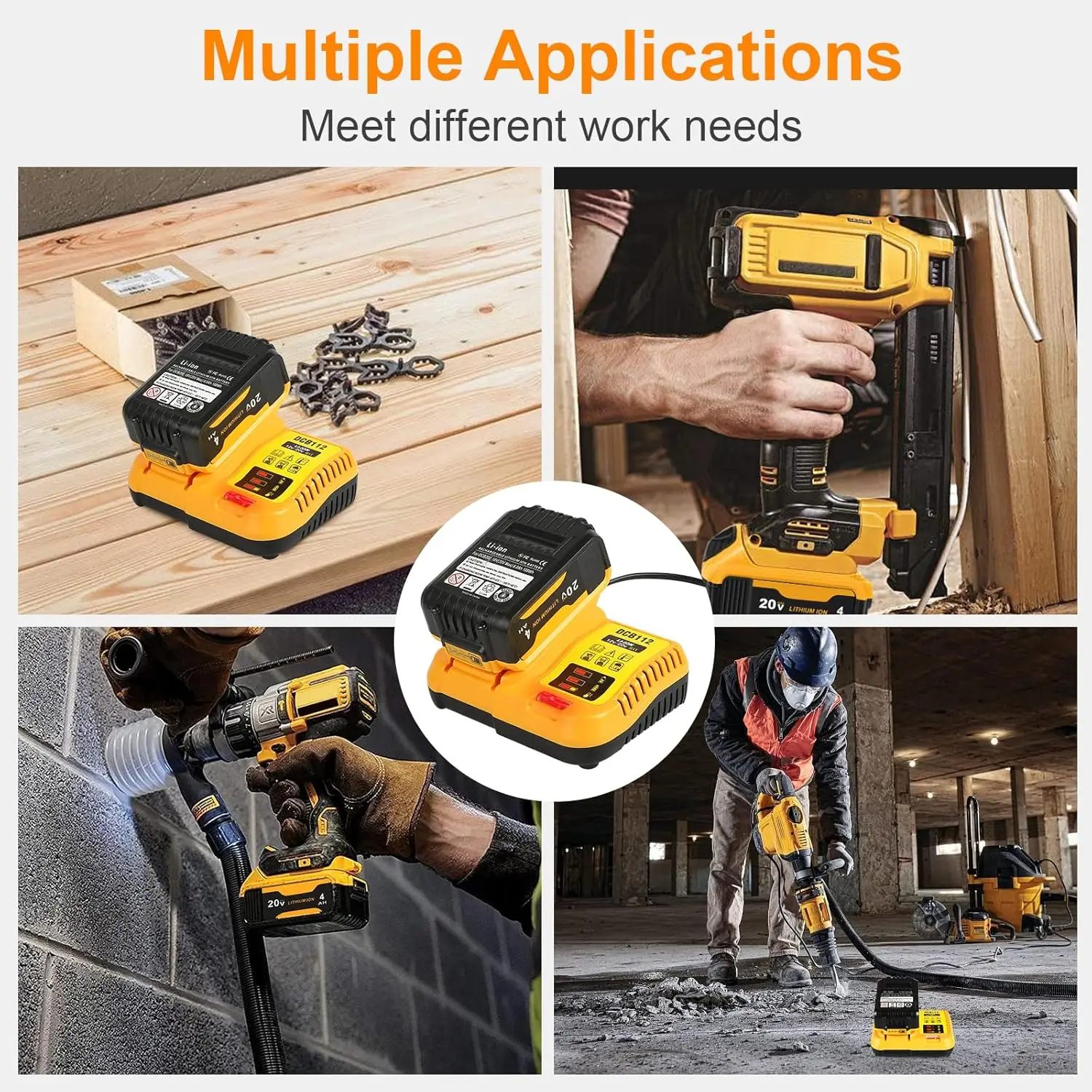 Power Tool  Parts Battery Charger DCB112 For DeWalt 18V 20V Lithium Battery DCB120 DCB140 DCB183 DCB206 DCB609  DCB115 DCB105