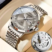Montre pour hommes entièrement automatique et Non mécanique, évidée, étanche, tendance, brille dans la nuit, double calendrier 1