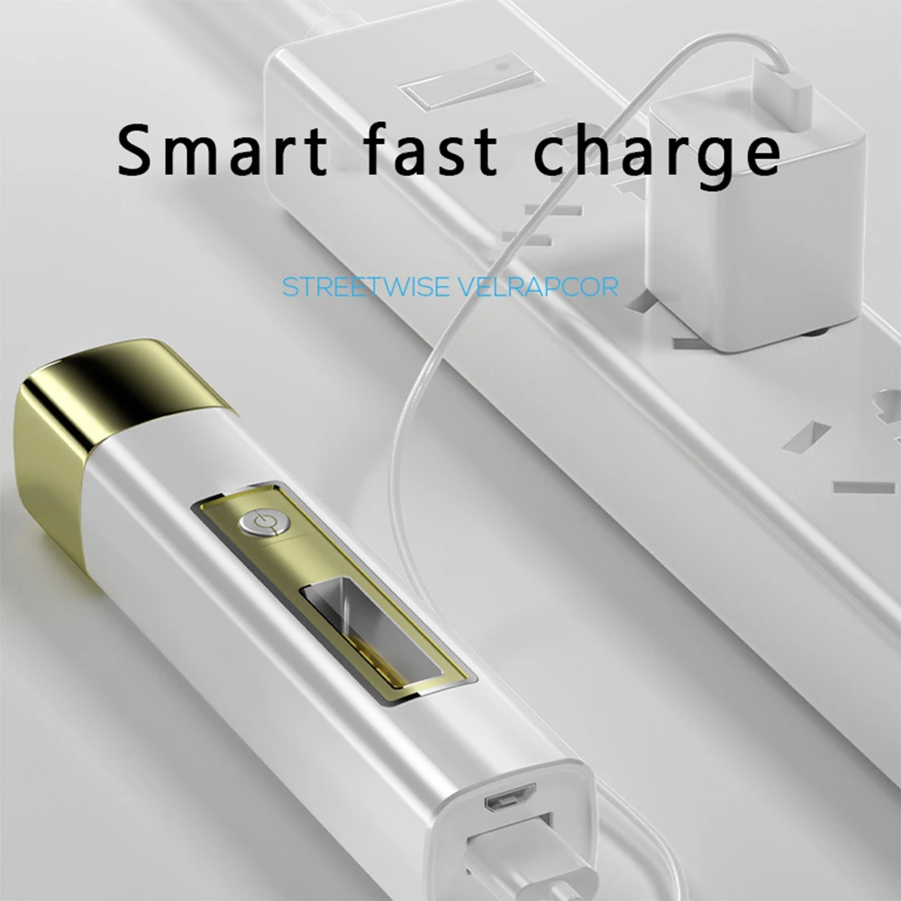 사이드 라이트와 강력한 LED 손전등 USB 충전식 토치 울트라 브라이트 램프 미니 휴대용 랜턴 비상 야외