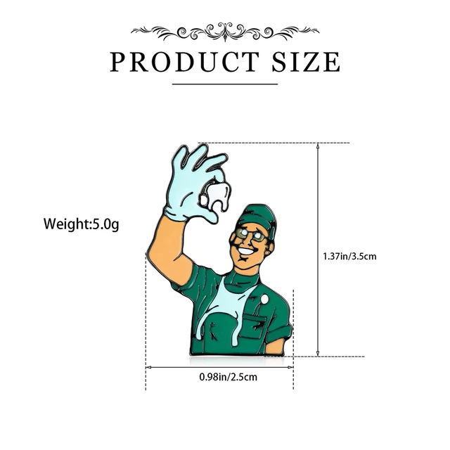 Spilla Da Dentista Carina - Dente Cartoon Con Ago In Metallo, Regalo Perfetto Per Medici - Foto 5