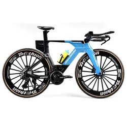 Colorful Simulated Road Bike Toy with Water Bottle - Collectible Desktop Ornament (Blue)