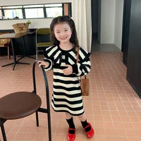 Mädchen Freizeit Kleid gestreift Langarm – Bild 2