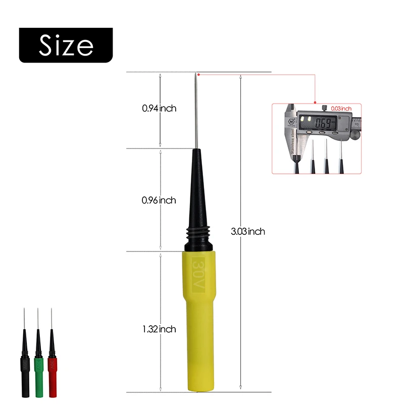 Probe Multimeter Vehicle Detection Nondestructive Insulation Puncture  Probe Tip 2022 Latest 30V Thread Design Free Shipping