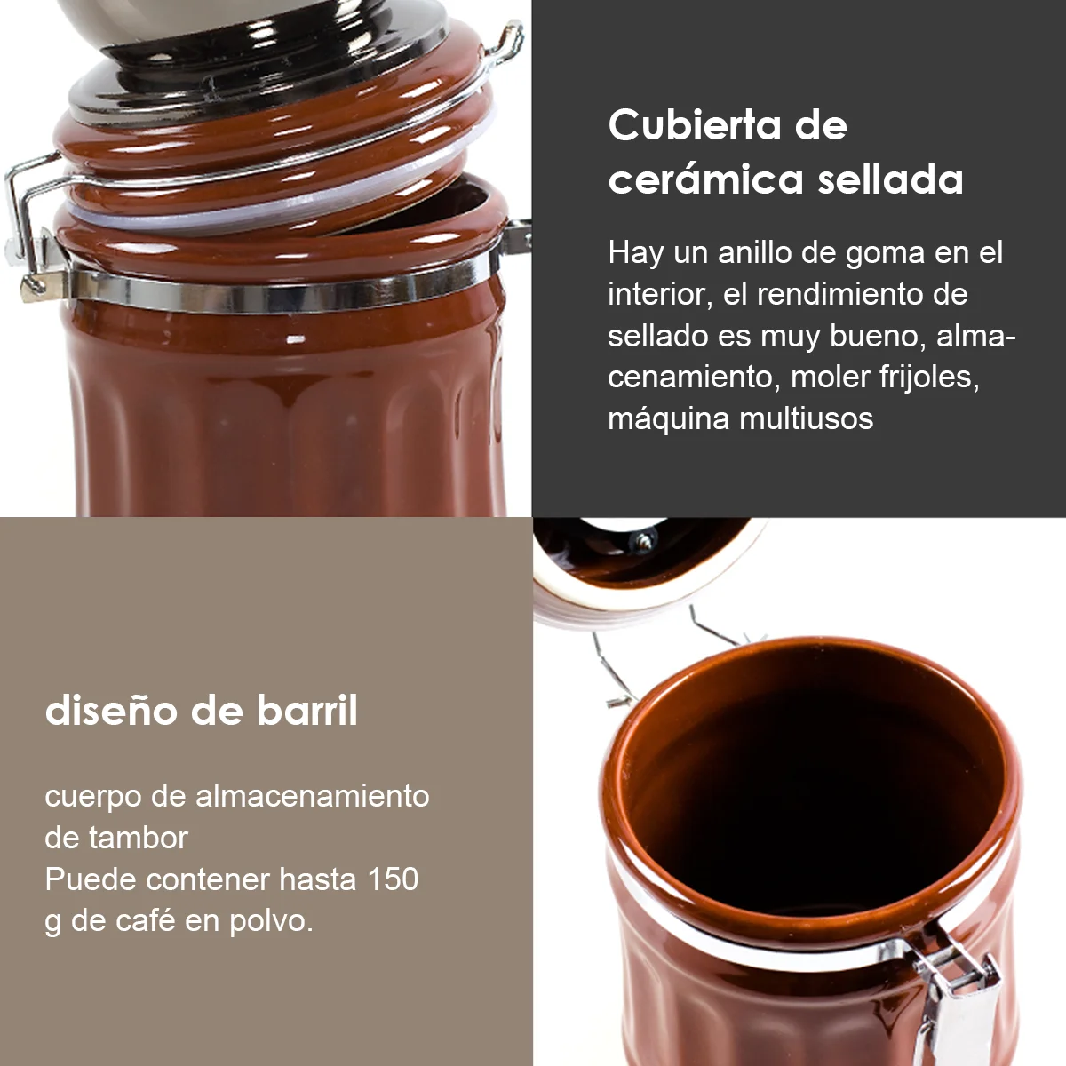 Manual Coffee Grinder Capacity Conical BurrInternal Adjustable Setting Ceramic Cup & Grinding Core French Press Coffee for Gift 3