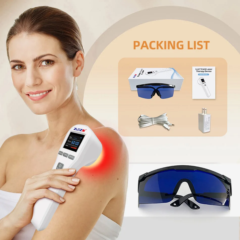 

ZJZK Neck Back Cervical Massager Physiotherapy Apparatus for Lumbar Spine Pain Relief Wound Healing 4x808nm 16x650nm Home Use