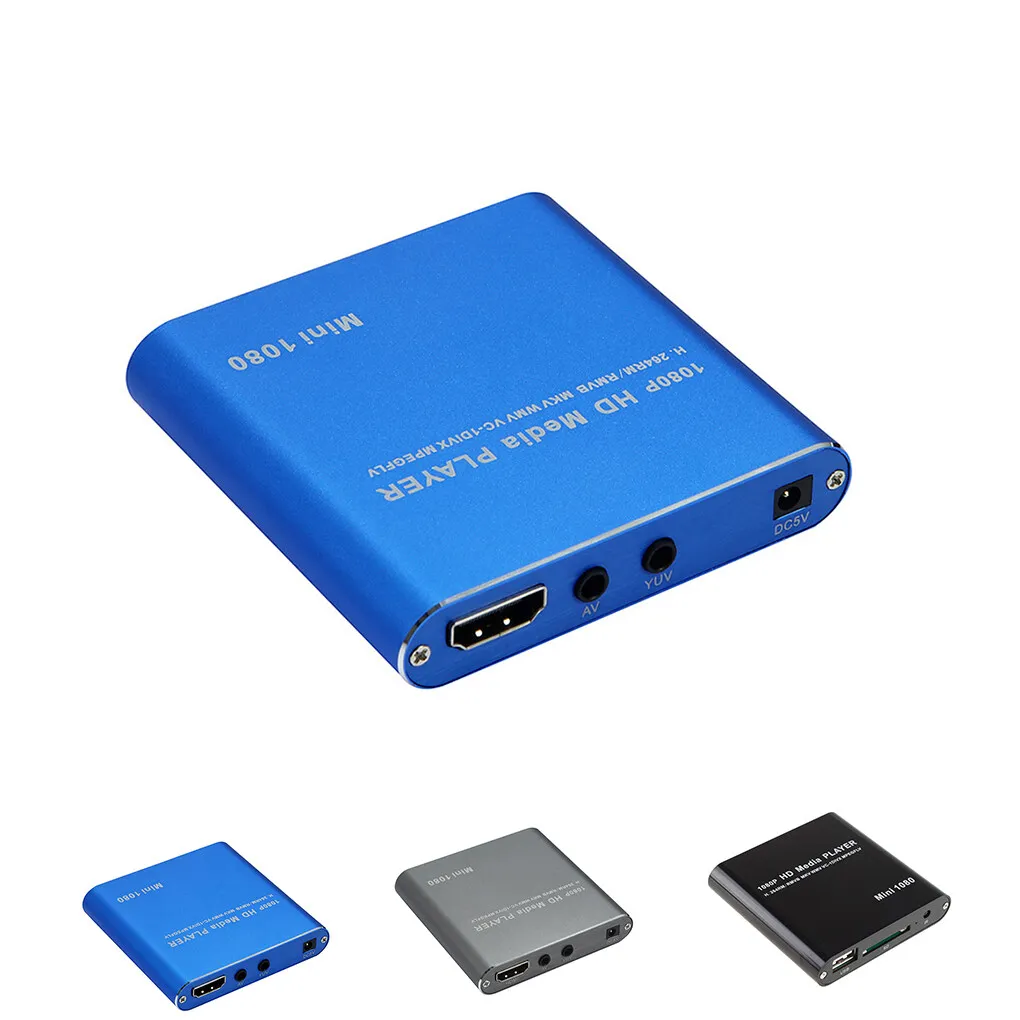 

1080P Mini HD Media Player AV USB SD MMC Multimedia Advertising MKV Car External Video Player