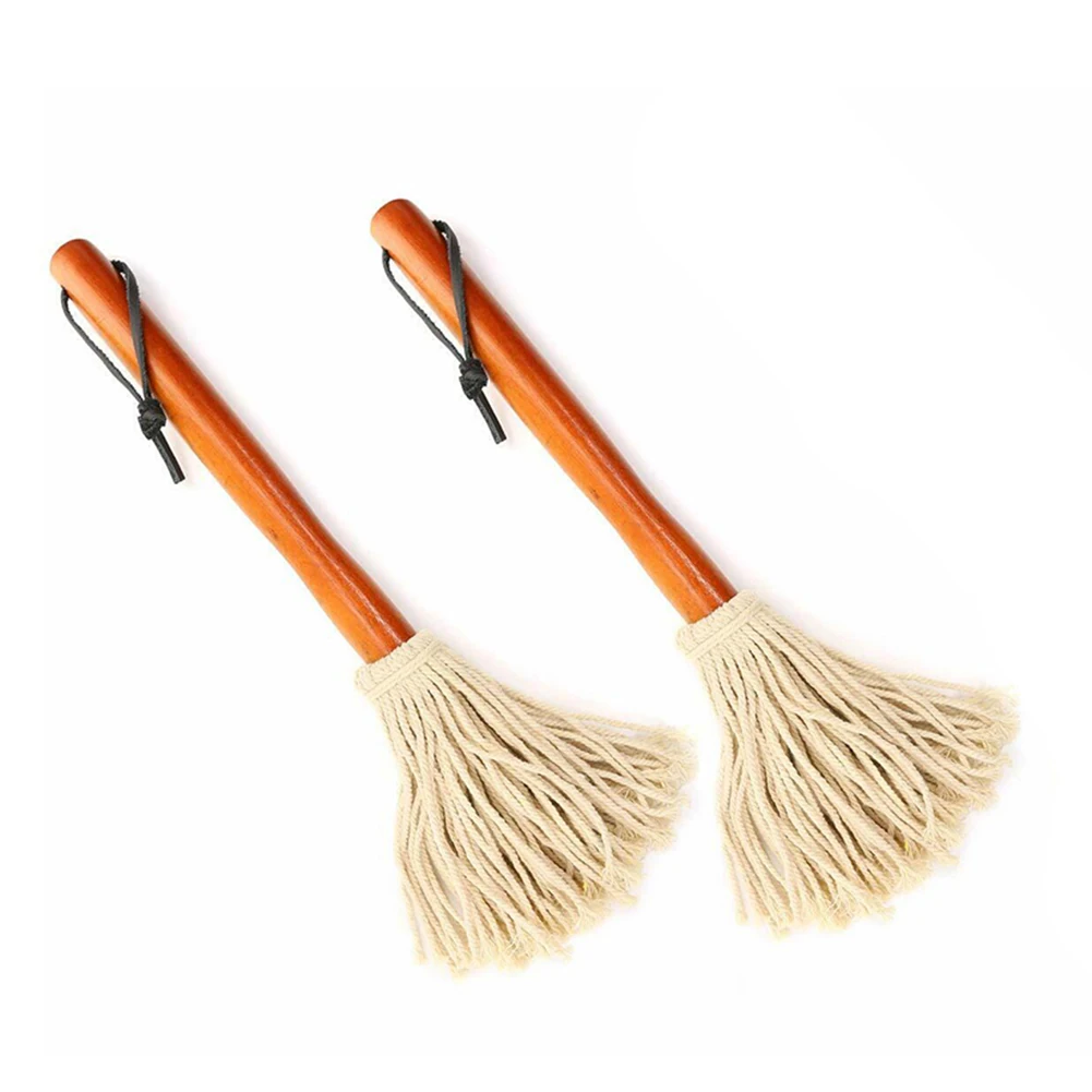 

2 Pk 9\" Barbecue Grill Cleaning Brush BBQ Cleaning Brushes Sauce Grill Basting Mops Set Barbecue Brushes Kitchen Accessories