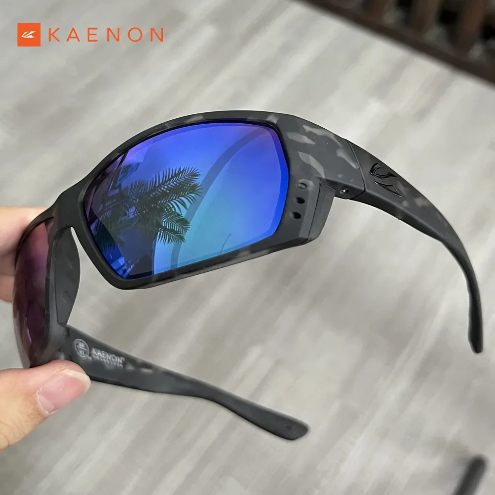 Gafas de sol originales de la marca KAENON, estilo vintage, para pesca, cuadradas, unisex, con espejo, deportivas, protección UV400.