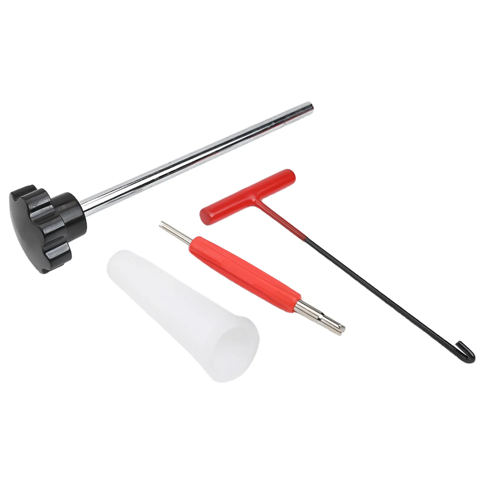 자동차 수리 키트 타이어 수리 도구 소형 타이어 밸브 도구 키트 T-후크 추출 도구 테이퍼형 튜브 디자인