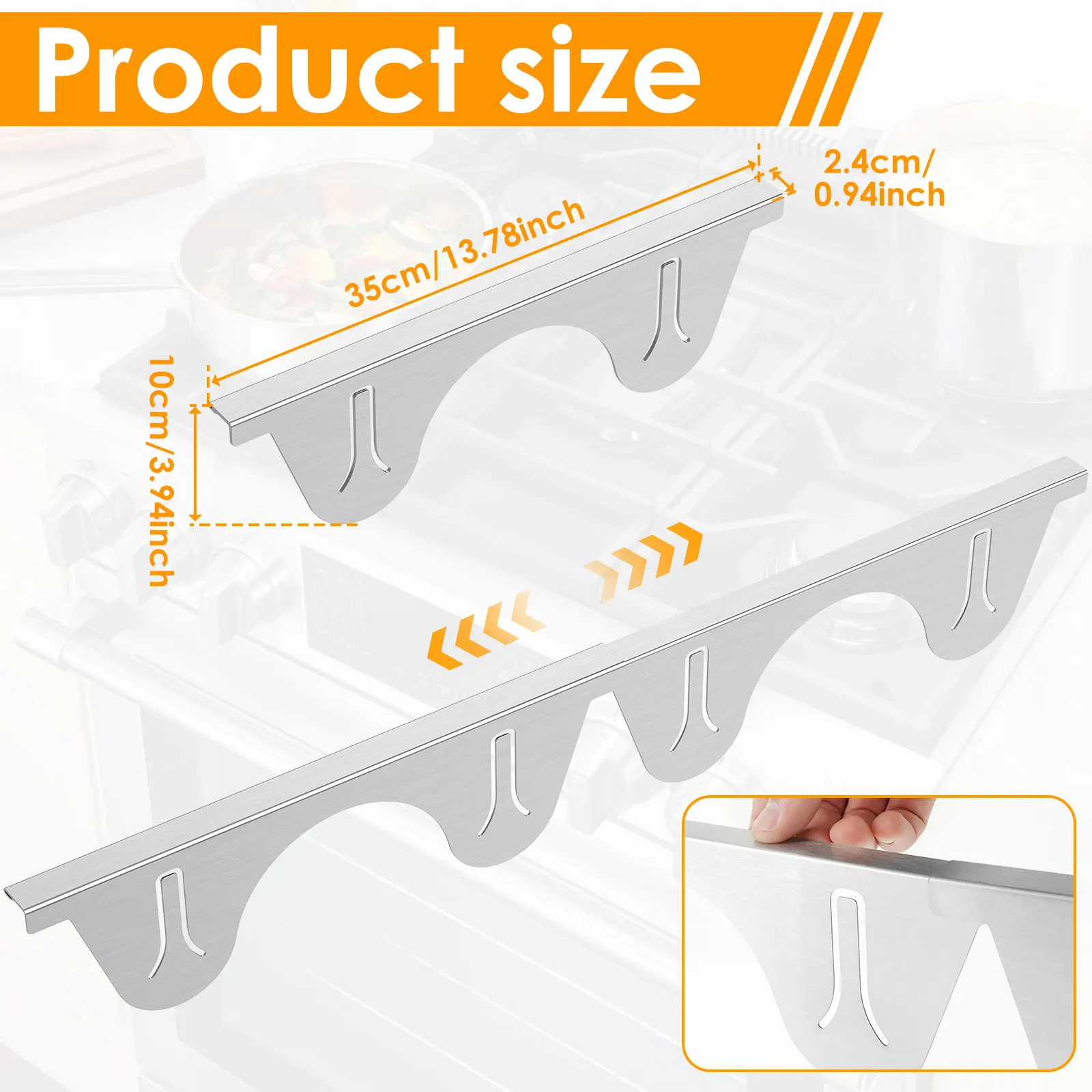 2 Pack Stove Gap Covers Kit Versatile Solid Stove Gap Fillers Retractable Length Stoves Oven Counter Guard Kitchens Accesssories