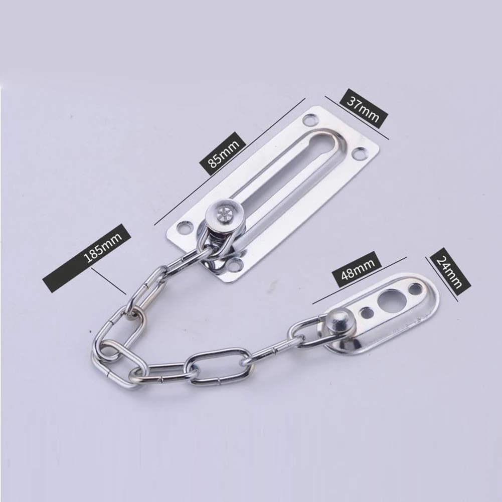 Security door chain 1pc Home Office Lock Guard Latch Stainless Steel Silver Sliding Fastener for Home Door Lock Hardware