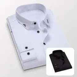 Chemise classique pour homme, coupe ajustée, lavable, idéal pour le printemps et l'automne 