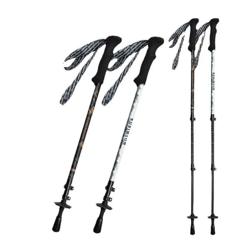 Trekking Pole Ultra-light Carbon Fiber External Lock Telescopic Multi-functional Outdoor Ultra-short Cross-country Walking Pole