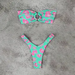 2024 Alluring Micro Bikini Set - Sexy Brazilian Thong Swimwear with Print Design - M (WD231341G1)