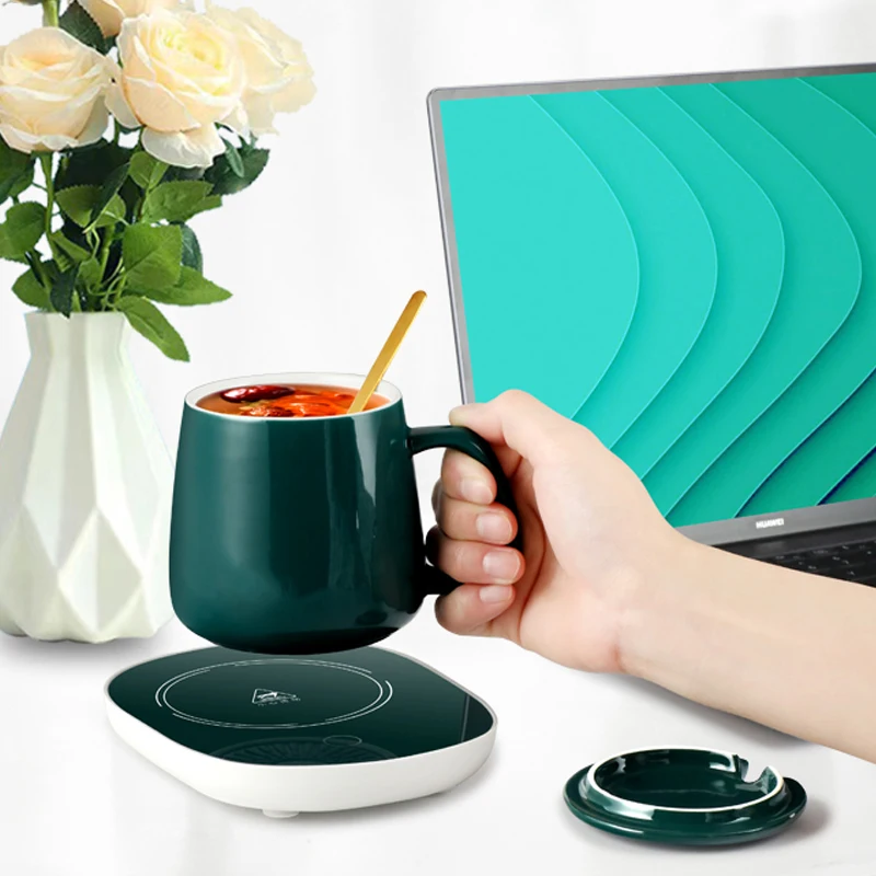 Heating Coaster Coffee Heater Smart Usb Cup Coffee Battery Constant-temperatures Coaster Wireless Heated Mug Tea Heater Warmer Set For Gift Office Desk Use