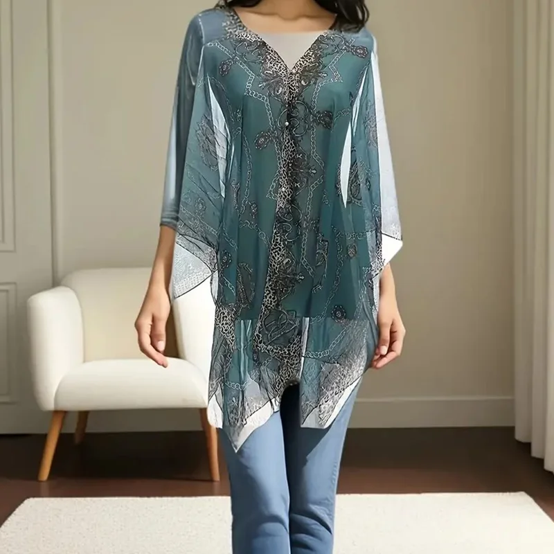 Sunscreen shawl Womens summer chiffon shawl UV protection sunscreen