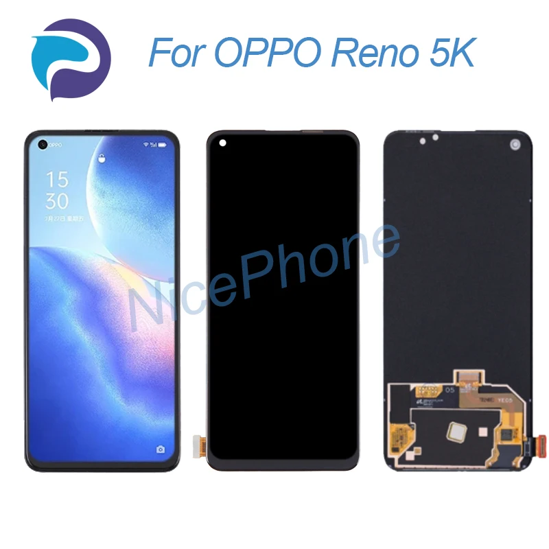 

for OPPO Reno 5K LCD Display Touch Screen Digitizer Assembly Replacement 6.43" PEGM10 Reno 5K Screen Display LCD