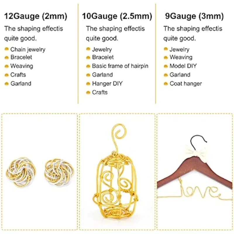 12 Gauge 100FT Silver Aluminum Wire Anodized Jewelry Craft Wire Beading Floral Making Bendable Metal