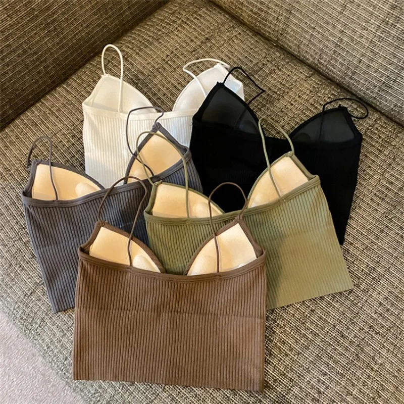 Women Girl Crop Tops Bra Tube Top Female Streetwear Sleeveless Seamless Sports Bra Crop Camis Top Tee Bandeau Basic Tank