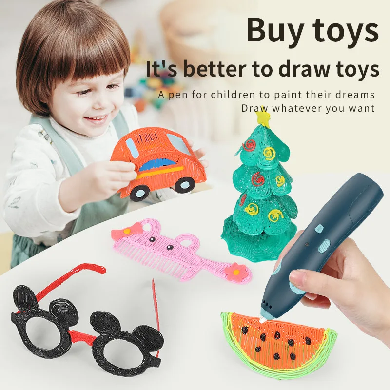 Luxmoc No Hot 3D Printing Pen Three-Dimensional Graffiti DIY Drawing Toys Models Low Temperature Wireless 3D Drawing Pen