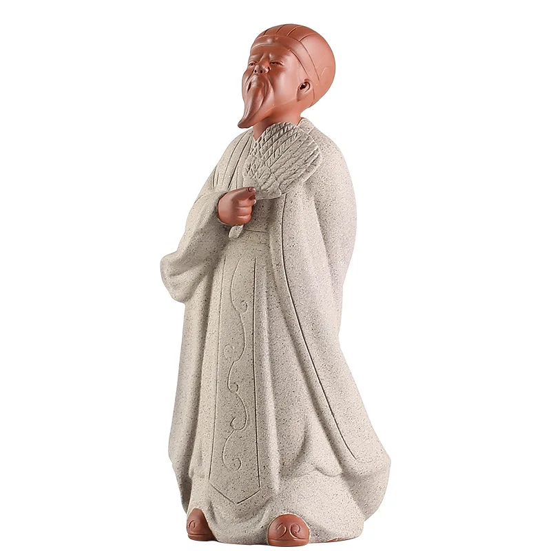 Kong Ming-Zhuge Liang Ceramic Statue, Historical Figures, Home Decoration, Craft Gift, Bo Gu Rack Decoration