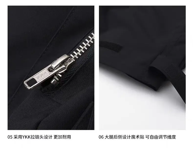 C  Ten pocket heavy-duty shell cargo shorts tf dwr coating ykk zippers waist adjusment techwear aesthetic