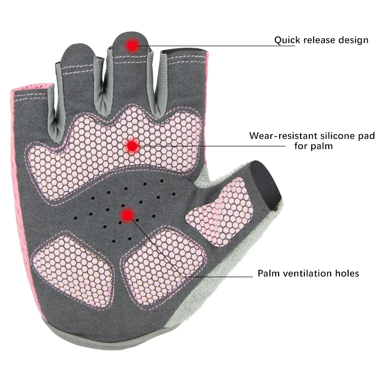 Guantes de medio dedo para levantamiento de pesas, antideslizantes,  transpirables, a prueba de golpes, para ciclismo de montaña y carretera -  AliExpress