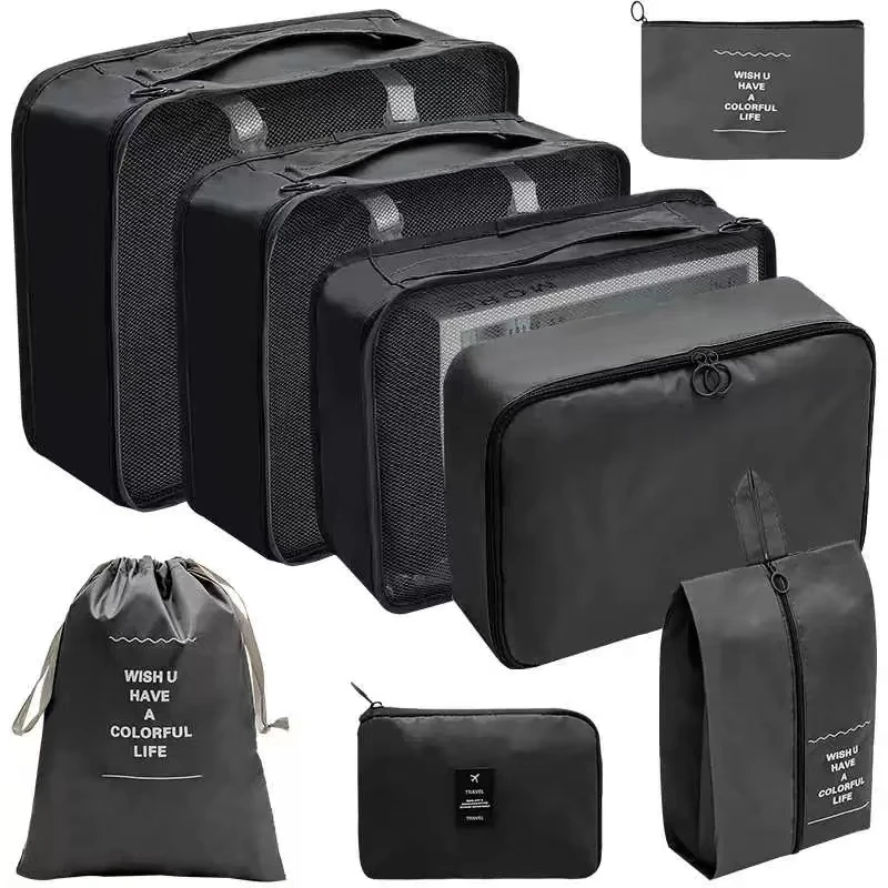 7Pcs Handy Set Travel Packing Cubes Organizer Storage Bags Suitcase Portable Luggage Clothes Shoe Tidy Pouch Fold Gift storage bag travel bags shoes storage bag clothes storage bags