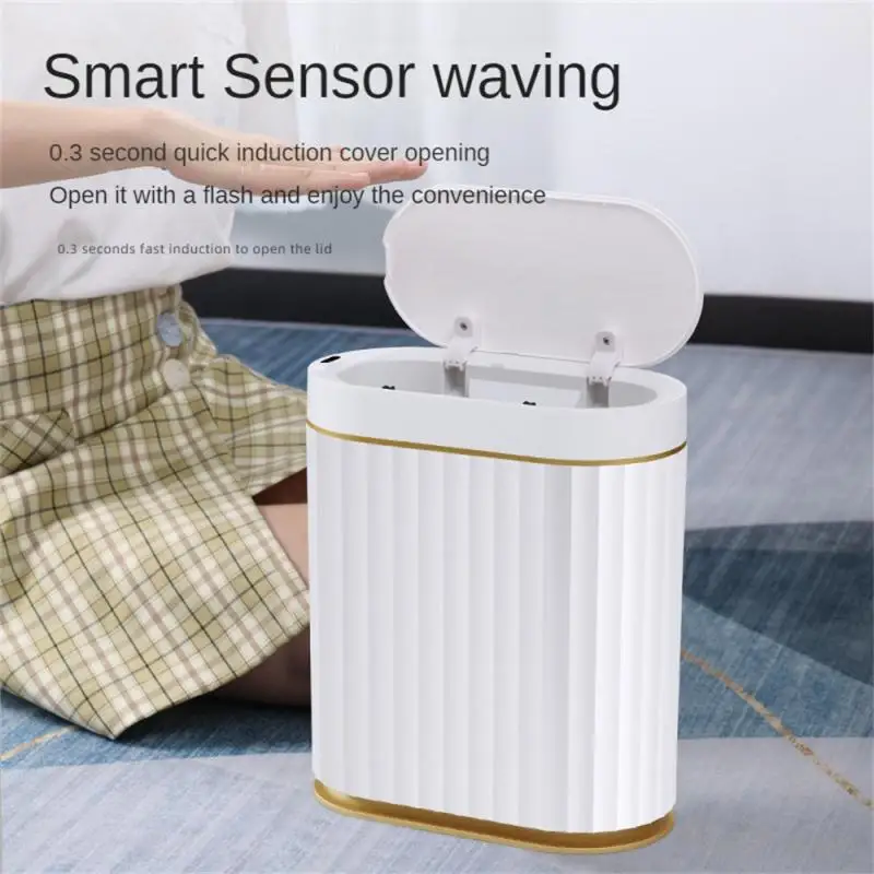 

7L Smart Sensor Trash Can Desk Small Lovely Mini Light Luxury Wind Mini Basket Bucket Intelligent Induction Garbage Waste Bins