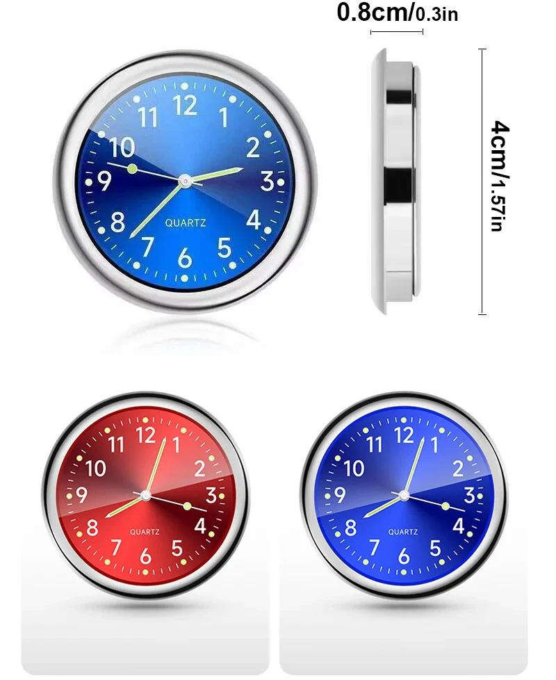 Auto Luft auslass Armaturen brett Uhr, aufklebbares elektronisches nacht leuchtendes Zubehör für Auto Auto Armaturen brett Uhr im Auto 40mm – Detail 3