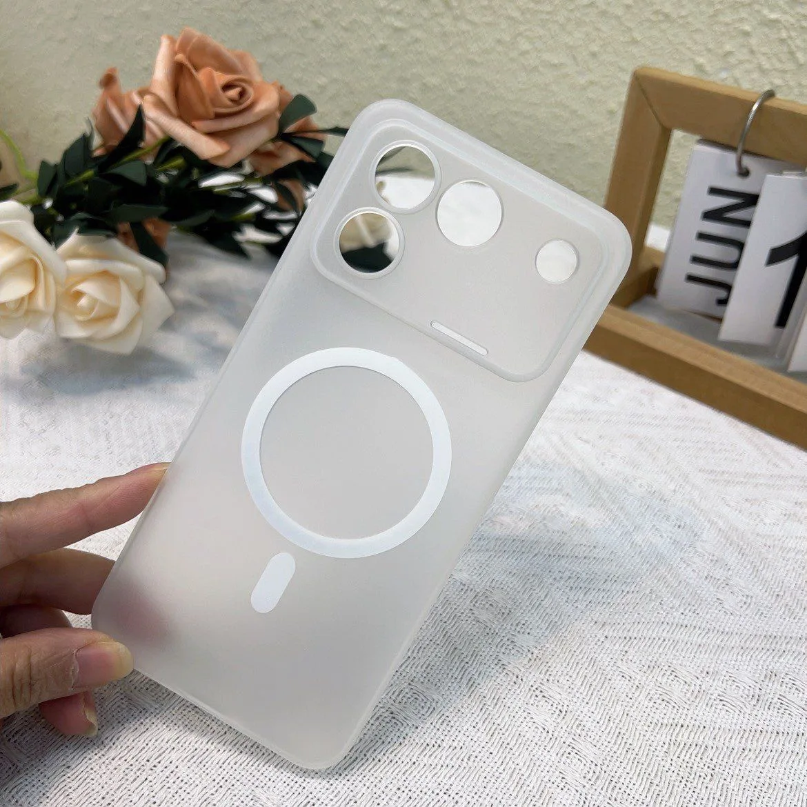Magnetic Wireless Charging Soft TPU Camera Protection Back Cover